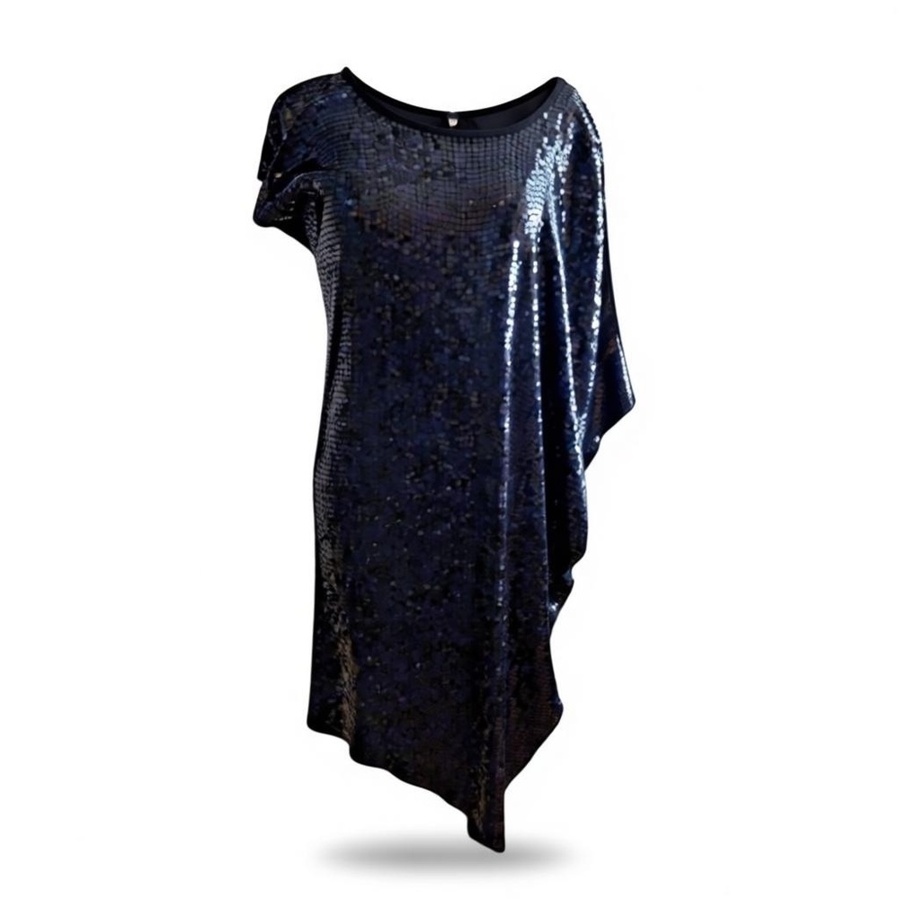 Michael Kors Black Sequins Asymmetrical Sheath Dress - Picture 2 of 3